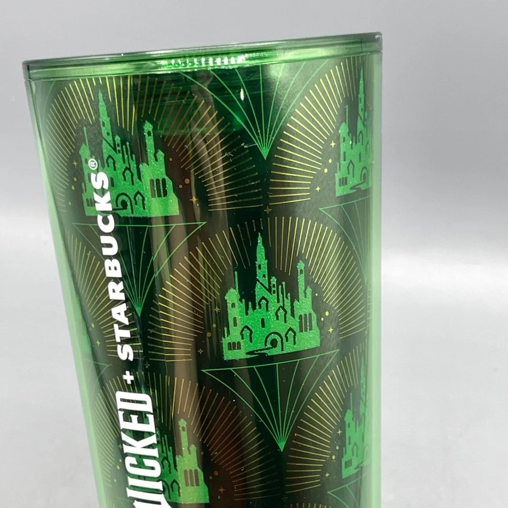 Starbucks Wicked Tumbler 24oz Emerald City Balloon‎ Straw Topper Green Set of 2
